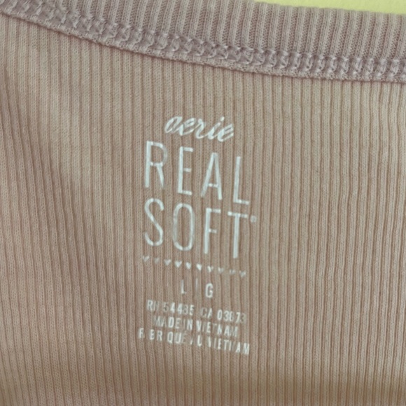 Aerie Real Soft Henley Top - Baby Pink - Picture 2 of 3